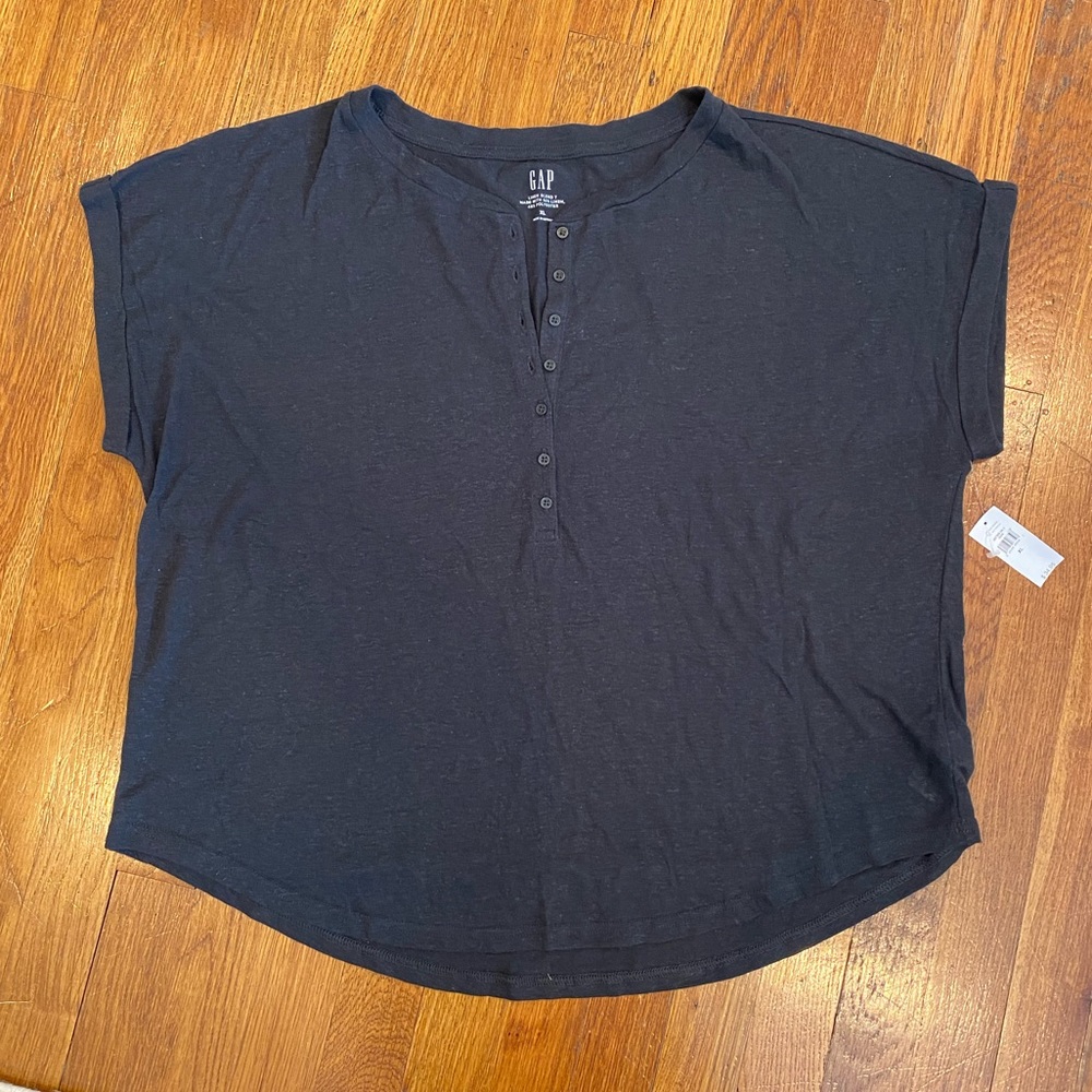 Gap linen blend shirt for women, Black XL